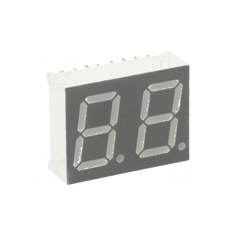 Afișaj LED cu 7 segmente 14,2mm 0,56" Nr.car: 2 Galben-Verde - Display Digital pentru Proiecte Electronics | Electronic-mag.ro | Componente Electronice