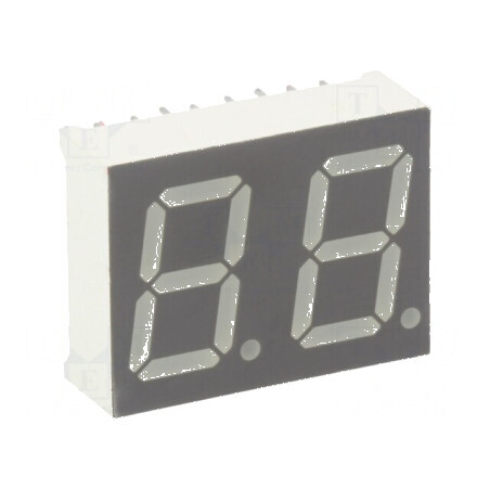 Afișaj LED cu 7 segmente 14,2mm 0,56" Nr.car: 2 Galben-Verde - Display Digital pentru Proiecte Electronics | Electronic-mag.ro | Componente Electronice