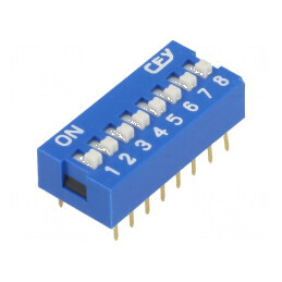 Comutator DIP-SWITCH 8 Secțiuni ON-OFF 0,05A/12VDC pentru Control Electronic | Electronic-mag.ro | Componente Electronice