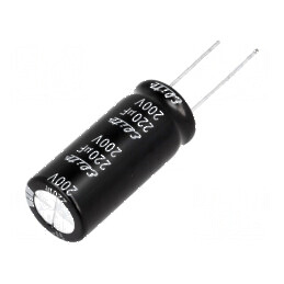 Condensator Electrolitic THT 220uF 200VDC Ø16x35,5mm ±20% - Componentă Electronică de Înaltă Performanță | Electronic-mag.ro | Componente Electronice
