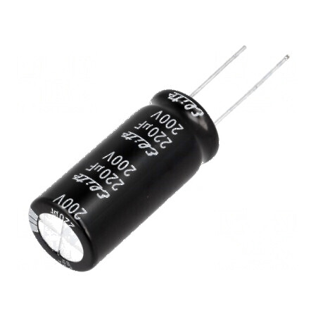 Condensator Electrolitic THT 220uF 200VDC Ø16x35,5mm ±20% - Componentă Electronică de Înaltă Performanță | Electronic-mag.ro | Componente Electronice