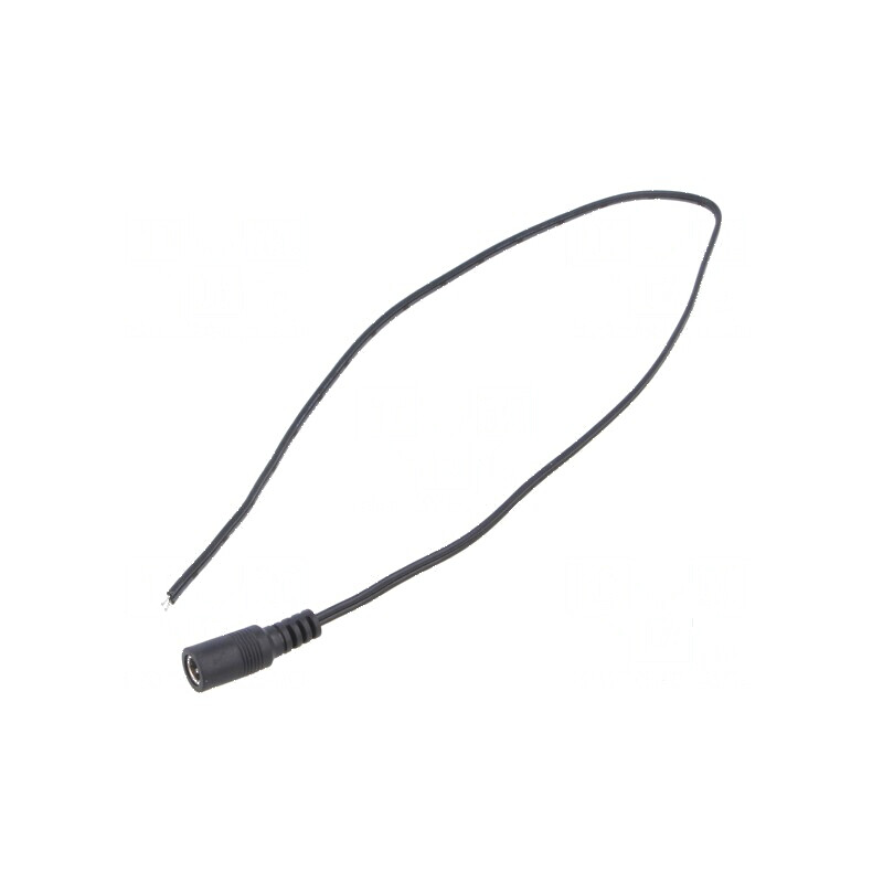 Cablu DC 5,5/2,1mm 2x0,5mm² cu soclu drept negru și gri | Electronic-mag.ro | Componente Electronice