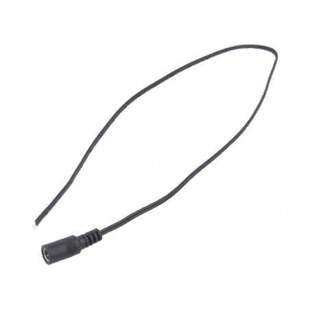Cablu DC 5,5/2,1mm 2x0,5mm² cu soclu drept negru și gri | Electronic-mag.ro | Componente Electronice