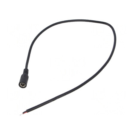 Cablu DC 2x0,5mm² cu soclu drept 5,5/2,1mm, negru, 0,5m, rezistent la temperaturi între -20°C și 80°C | Electronic-mag.ro | Componente Electronice