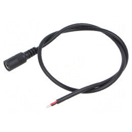 Cablu DC 5,5/2,5 Soclu Drept Negru 0,5m 2x0,5mm² pentru Temperaturi între -20 și 80°C | Electronic-mag.ro | Componente Electronice