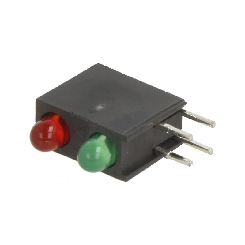 LED 2,9mm în carcasă - 2 diode roșie și verde, 10mA, unghi de dispersie 50° | Electronic-mag.ro | Componente Electronice