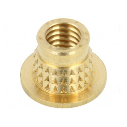Adaos Filetat Alamă M6 BN 37896 - Lungime 7,7mm pentru Montaj Plastic | Electronic-mag.ro | Componente Electronice