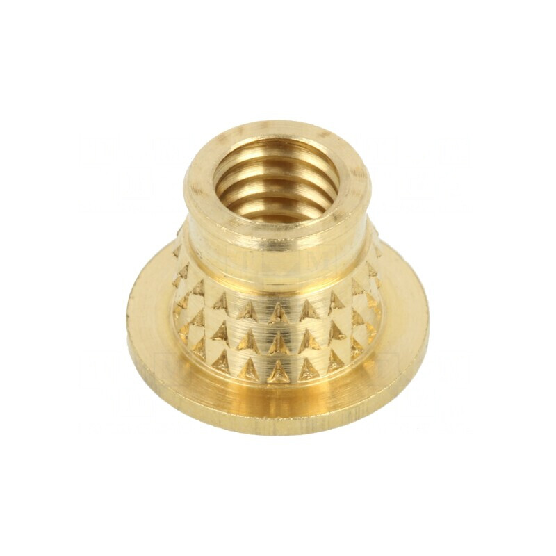 Adaos Filetat Alamă M6 BN 37896 - Lungime 7,7mm pentru Montaj Plastic | Electronic-mag.ro | Componente Electronice Adaos Filetat Alamă M6 BN 37896 - Lungime 7,7mm pentru Montaj Plastic | Electronic-mag.ro | Componente Electronice