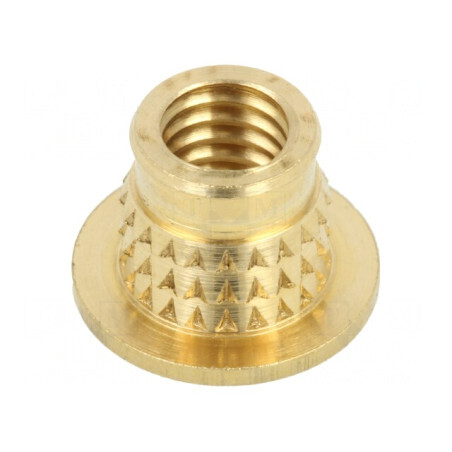 Adaos Filetat Alamă M6 BN 37896 - Lungime 7,7mm pentru Montaj Plastic | Electronic-mag.ro | Componente Electronice
