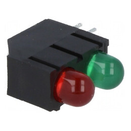 LED 5mm în Carcasă - Diode Roșie/Verde 10mA 60° | Electronic-mag.ro | Componente Electronice