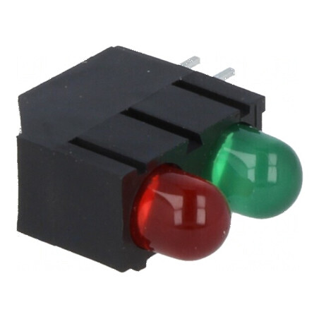 LED 5mm în Carcasă - Diode Roșie/Verde 10mA 60° | Electronic-mag.ro | Componente Electronice