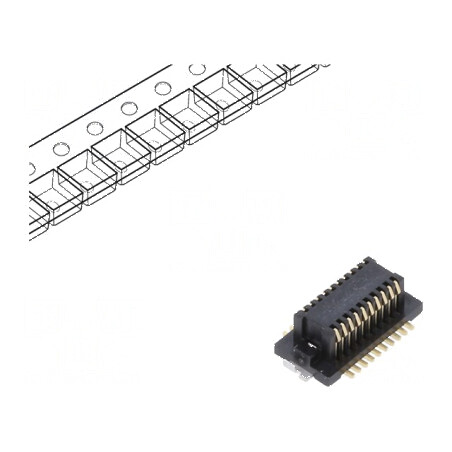Conector PCB-PCB Mamă PIN 20, 0,5mm, H 2,7mm, DF12N Aurit SMT  | Electronic-mag.ro | Componente Electronice