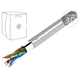 Cablu F/UTP 5e 4x2x24AWG Sârmă Cu PVC Gri 305m, Ø 6,5mm | Electronic-mag.ro | Componente Electronice