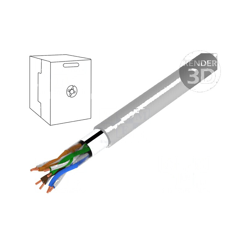 Cablu F/UTP 5e 4x2x24AWG Sârmă Cu PVC Gri 305m, Ø 6,5mm | Electronic-mag.ro | Componente Electronice Cablu F/UTP 5e 4x2x24AWG Sârmă Cu PVC Gri 305m, Ø 6,5mm | Electronic-mag.ro | Componente Electronice