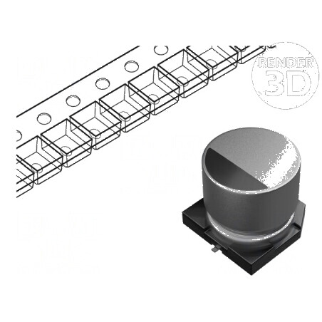 Condensator Electrolitic SMD 100uF 35VDC Ø6,3x7,7mm - Durată de Viață 2000h | Electronic-mag.ro | Componente Electronice