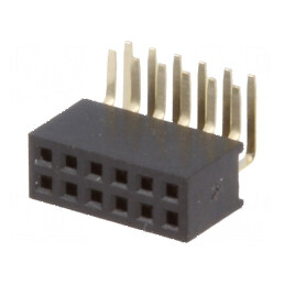 Conector șiruri pini soclu mamă 12 pini unghi 90° 1,27mm | Electronic-mag.ro | Componente Electronice