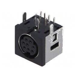 Conector DIN mini soclu mamă PIN 8 THT unghi 90° - Componentă electronică de înaltă precizie | Electronic-mag.ro | Componente Electronice