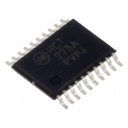 Circuit integrat digital octal Flip-Flop D 8 canale CMOS TTL HCT SMD TSSOP20WB | Electronic-mag.ro | Componente Electronice