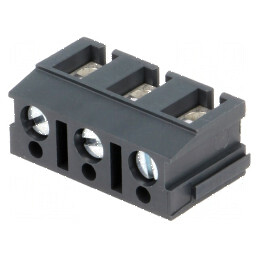 Regletă de conexiuni pentru PCB în unghi de 90°, 7,5mm, 3 piste, 24A | Electronic-mag.ro | Componente Electronice