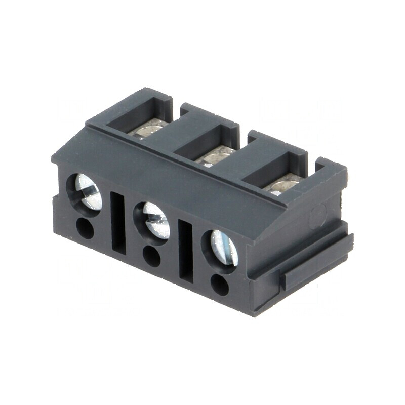 Regletă de conexiuni pentru PCB în unghi de 90°, 7,5mm, 3 piste, 24A | Electronic-mag.ro | Componente Electronice