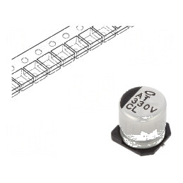 Condensator Electrolitic Low ESR SMD 330µF 35VDC Ø10x10mm pentru Circuit Integrat | Electronic-mag.ro | Componente Electronice