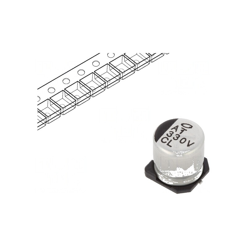 Condensator Electrolitic Low ESR SMD 330µF 35VDC Ø10x10mm pentru Circuit Integrat | Electronic-mag.ro | Componente Electronice Condensator Electrolitic Low ESR SMD 330µF 35VDC Ø10x10mm pentru Circuit Integrat | Electronic-mag.ro | Componente Electronice