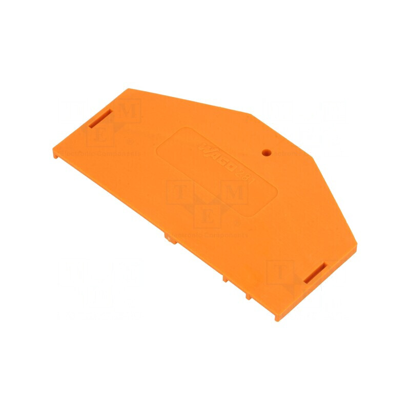 Placă extremitate despărţitoare portocalie 281 - Dimensiuni 2,5x37x61,5mm | Electronic-mag.ro | Componente Electronice Placă extremitate despărţitoare portocalie 281 - Dimensiuni 2,5x37x61,5mm | Electronic-mag.ro | Componente Electronice