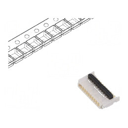 Conector FFC/FPC Orizontal 10 PIN SMT FBH1 50V 500mA Aurit - Componente Electronice | Electronic-mag.ro | Componente Electronice