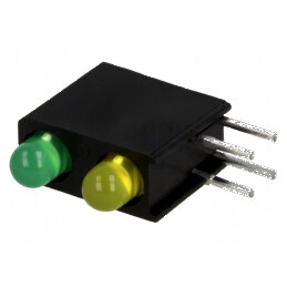 LED 3mm în carcasă - Diodă Galben/Verde 2mA 40° - Iluminare Eficientă | Electronic-mag.ro | Componente Electronice