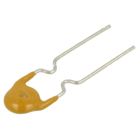 Siguranţă polimerică PTC 250mA 60VDC THT 7,4x3,1x12,7mm CuFe - Componente electronice de protecţie | Electronic-mag.ro | Componente Electronice