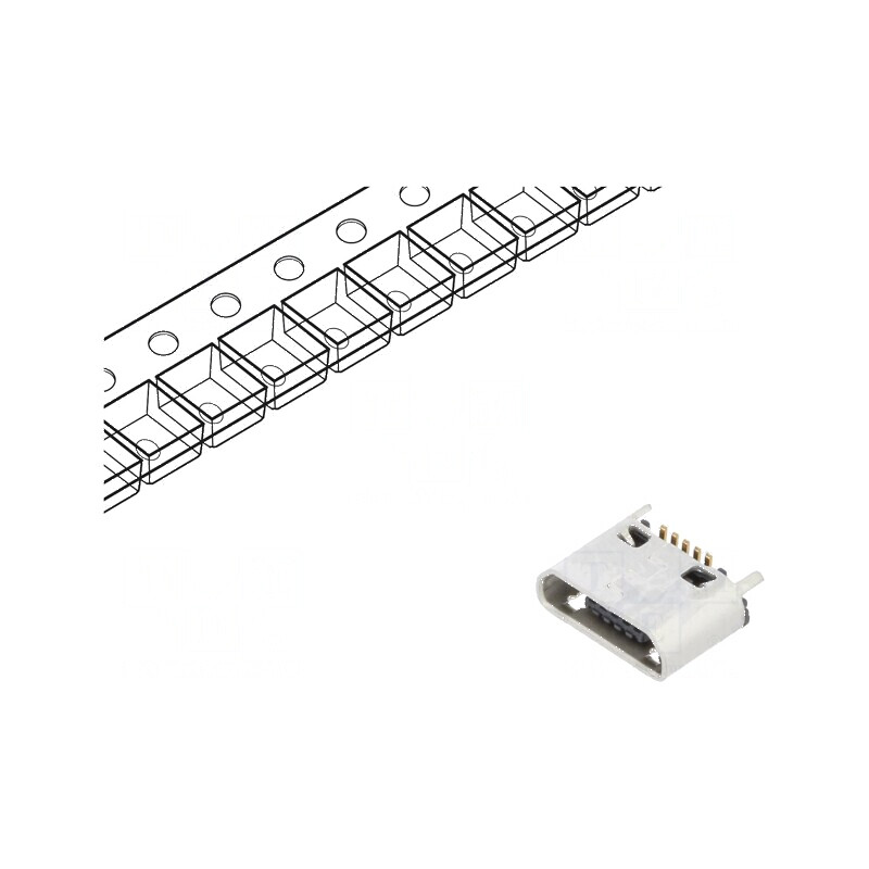 Conector USB B Micro Soclu SMT 5 PIN Vertical USB 2.0 1.8A | Electronic-mag.ro | Componente Electronice Conector USB B Micro Soclu SMT 5 PIN Vertical USB 2.0 1.8A | Electronic-mag.ro | Componente Electronice