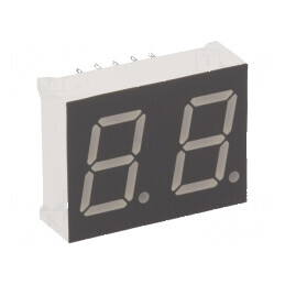 Afișaj LED cu 7 segmente 12,7mm, 0,5 Nr.car: 2, Galben-Verde - Display Profesional pentru Indicatori Numericii | Electronic-mag.ro | Componente Electronice