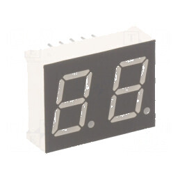 Afișaj LED cu 7 segmente 12,7mm, 0,5 Nr.car: 2, Galben-Verde | Electronic-mag.ro | Componente Electronice