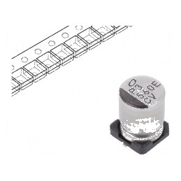 Condensator Electrolitic Low ESR SMD 560uF 25VDC Ø8x10mm - Componentă Electronică de Înaltă Performanță | Electronic-mag.ro | Componente Electronice