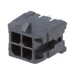 Conector cablu-placă soclu tată Micro-Fit 3.0 3mm PIN 4 THT - Componentă electronică de conectare | Electronic-mag.ro | Componente Electronice