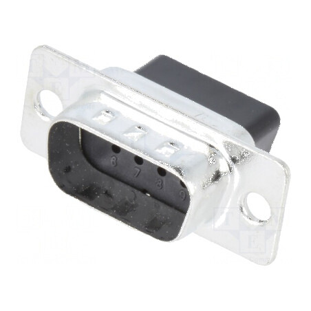 Mufă D-Sub PIN 9 Tată Crimpată pe Cablu Neagră - Conector de Înaltă Calitate pentru Aplicații Electrice | Electronic-mag.ro | Componente Electronice