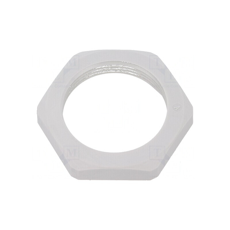 Piuliță M32 din poliamidă, grosime 7mm, cheie 41mm, culoare gri, rezistență temperatură -40 până la 100°C | Electronic-mag.ro | Componente Electronice Piuliță M32 din poliamidă, grosime 7mm, cheie 41mm, culoare gri, rezistență temperatură -40 până la 100°C | Electronic-mag.ro | Componente Electronice