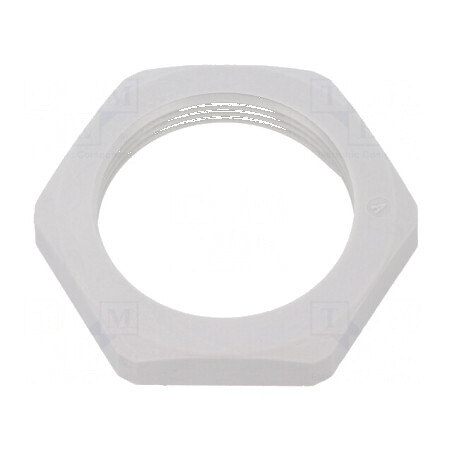 Piuliță M32 din poliamidă, grosime 7mm, cheie 41mm, culoare gri, rezistență temperatură -40 până la 100°C | Electronic-mag.ro | Componente Electronice
