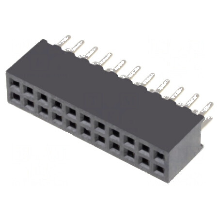 Conector şiruri pini soclu mamă 22 PIN 1,27mm THT 2x11 - Componentă electronică de conectare | Electronic-mag.ro | Componente Electronice