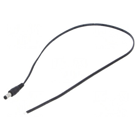 Cablu DC 5,5/2,1 mm Mufă Dreaptă 2x0,5mm² Negru/Gri 0,5m | Electronic-mag.ro | Componente Electronice