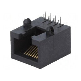 Conector RJ45 Soclu PIN 8 Cat 5 THT în Unghi 8p8c | Electronic-mag.ro | Componente Electronice