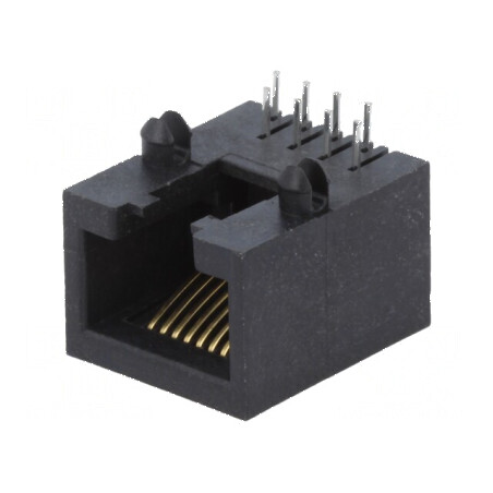 Conector RJ45 Soclu PIN 8 Cat 5 THT în Unghi 8p8c | Electronic-mag.ro | Componente Electronice