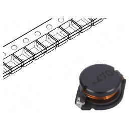 Inductor SMD 47µH 2,5A ±20% Q: 22 - Dimensiuni Ø: 18mm, H: 6mm, Rezistență: 95mΩ | Electronic-mag.ro | Componente Electronice