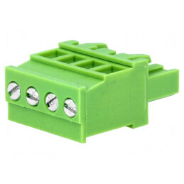 Regletă de conexiuni deconectabilă 5,08mm cu 4 piste și mufă mamă | Electronic-mag.ro | Componente Electronice