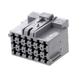 Conector dreptunghiular JPT 18 PIN mamă pe cablu - gri | Electronic-mag.ro | Componente Electronice