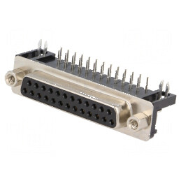 Conector D-Sub 25 Pin Mamă Unghi 90° THT - 5A 15mΩ, UNC 4-40 | Electronic-mag.ro | Componente Electronice