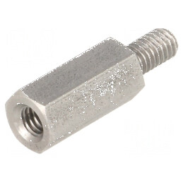 Piuliță Distanțieră Filetată 15mm, Filet Intern M4, Filet Extern M4 - Accesorii pentru Montaj | Electronic-mag.ro | Componente Electronice