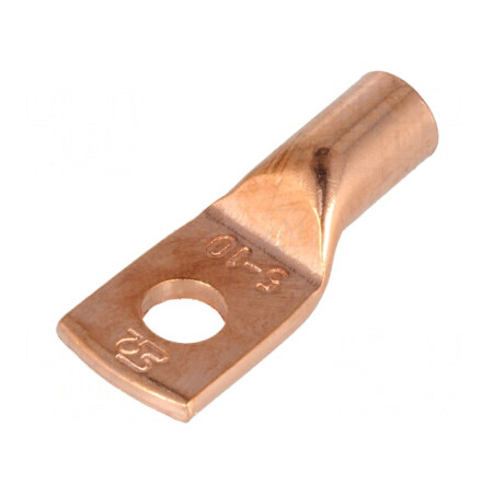 Vârf Inelar Tubular M5 10mm² Crimpat pe Cablu, Lungime 21mm, Cupru de Înaltă Calitate | Electronic-mag.ro | Componente Electronice