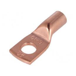 Vârf inelar tubular M6 10mm² cu cablu crimpat, lungime 21,5mm, cupru | Electronic-mag.ro | Componente Electronice