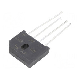 Punte redresoare monofazată Urmax 200V, 8A, 175A Ifsm, model plată | Electronic-mag.ro | Componente Electronice